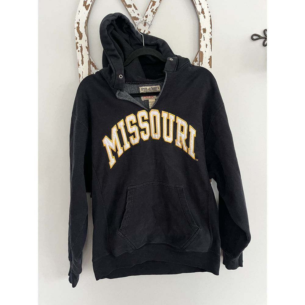 Steve &‎ Barry's Men's Black Missouri Hoodie Size Medium Some Fade From Wash